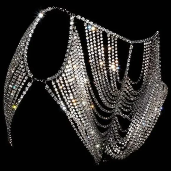 Multi-Layer Rhinestone Hip Chain Underwear Women Beach Jewelry Body Chain Skirt - Picture 2 of 6